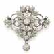 Round diamond and white gold floral shaped brooch,… - photo 1