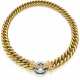 Yellow gold tapered chain necklace with rhodium-pl… - Foto 1