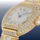 Armbanduhr: sehr teure Luxusausführung einer Cartier Damenuhr "CARTIER ELLIPSE DIAMONDS" in Vollgold mit Originalpapieren von 1989 - фото 1