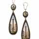 Oval and pear shaped micromosaic on onyx yellow 9K… - фото 1