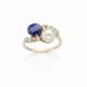 Pearl, ct. 1.30 circa sapphire and old mine diamon… - фото 1