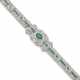 Emerald and diamond white gold modular bracelet, o… - photo 1