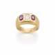 Oval ct. 0.50 circa diamond and ruby yellow gold r… - photo 1