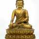 Feine feuervergoldete Bronze des Buddha Shakyamuni auf einem Lotos - Foto 1