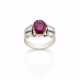 Oval ct. 2.70 circa ruby, tapered diamond and whit… - фото 1