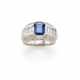 Octagonal ct. 2.00 circa sapphire and diamond whit… - Foto 1