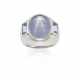 Cabochon ct. 12.50 circa star sapphire white gold … - photo 1