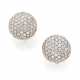 Diamond and white gold button shaped earrings, dia… - photo 1