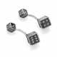 Dice shaped white gold cufflinks with four black c… - Foto 1