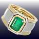 Ring: äußerst massiver und sehr schwerer vintage Smaragd-Goldschmiedering, geschätzter Anfertigungspreis ca. 15.000,-DM - Foto 1