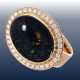 Ring: äußerst dekorativer, hochwertiger Goldschmiedering mit großem Black-Opal und Brillantbesatz, neuwertig und ungetragen, Atelierspreis 6400,-€ - Foto 1