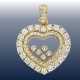 Anhänger: äußerst luxuriöser, großer Chopard "Happy Diamonds" Herz-Anhänger, 18K Gelbgold, ca. 2ct feinste Brillanten - photo 1