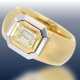 Ring: massiver und ehemals sehr teurer Diamant-Goldschmiedering, feiner Baguette-Diamant von 1,1ct, Handarbeit, 18K Gold - photo 1