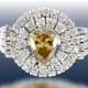 Ring: ausgesprochen schöner und wertvoller Diamant-Goldschmiedering aus der Zeit des Art déco mit großem, intensiv gelb-orangen Fancy-Diamant - фото 1