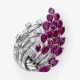 A vine brooch with rubies and diamonds. Germany, 1960s-1970s - photo 1