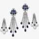 A pair of transformable jewel drop earrings decorated with sapphires, brilliant-cut diamonds and pendilia that can be changed. Germany, Southern Germany, 1970s - photo 1