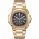 PATEK PHILIPPE, NAUTILUS REF. 5980/1R-001, A FINE GOLD AUTOMATIC FLYBACK CHRONOGRAPH WRISTWATCH WITH BRACELET - фото 1