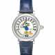 GERALD GENTA, DONALD DUCK RETRO REF. G 3612.7, A STEEL AUTOMATIC JUMP HOUR WRISTWATCH WITH RETROGRADE MINUTES AND MOTHER-OF-PEARL DIAL - Foto 1