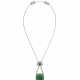 EMERALD, DIAMOND AND PEARL PENDANT-NECKLACE - фото 1