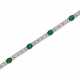 TIFFANY & CO. ANTIQUE EMERALD AND DIAMOND BRACELET - фото 1