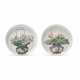 TWO GILT-DECORATED FAMILLE VERTE ‘FLOWER BASKET’ DISHES - фото 1