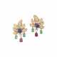 VAN CLEEF & ARPELS SAPPHIRE, RUBY, EMERALD AND DIAMOND EARRINGS - photo 1