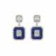 NO RESERVE | ILLUSION-SET SAPPHIRE AND DIAMOND EARRINGS - photo 1