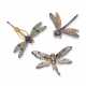 THREE GEM-SET AND DIAMOND DRAGONFLY BROOCHES - photo 1