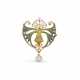 NO RESERVE | ATTRIBUTED TO GEORGES FOUQUET ART NOUVEAU PEARL, ENAMEL AND DIAMOND BROOCH - Foto 1