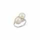 NATURAL PEARL AND DIAMOND RING - photo 1