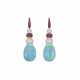 MICHELE DELLA VALLE AQUAMARINE, RUBY AND DIAMOND EARRINGS - Foto 1