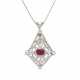 RUBY AND DIAMOND PENDENT NECKLACE/BROOCH - Foto 1