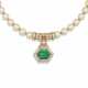 BULGARI EMERALD, CULTURED PEARL AND DIAMOND NECKLACE - фото 1