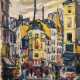 Mende, Heribert (20. Jh.) "Ecke Rue Mont Martre", Aquarell, unsign., Blatt am Rand fleckig und Knickspuren, 43x32,5 cm, ungerahmt - photo 1