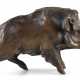 Bronze -Figur "Wildschwein", braun patiniert, 9,5x18,5x5 cm - фото 1