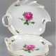 2 Meissen-Blattschalen, Rote Rose mit Goldrand, 1. und 2. Wahl, L. 19,5 cm und 22,5 cm - photo 1