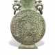 A SPINACH GREEN JADE TWO-HANDLED VASE - photo 1