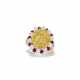 NO RESERVE | OSCAR HEYMAN & BROTHERS COLORED SAPPHIRE, RUBY AND DIAMOND RING - Foto 1