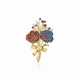 BOUCHERON RETRO MULTI-GEM, ENAMEL AND GOLD BROOCH - photo 1