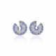 NO RESERVE | SYNTHETIC SAPPHIRE AND DIAMOND EARRINGS - Foto 1