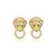 VAN CLEEF & ARPELS EMERALD AND DIAMOND LION EARRINGS - фото 1