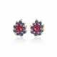 BULGARI RUBY, SAPPHIRE AND DIAMOND EARRINGS - фото 1