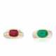 NO RESERVE | BULGARI RUBY AND DIAMOND RING AND MARINA B EMERALD RING - фото 1