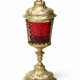 A GERMAN SILVER-GILT MOUNTED RUBY GLASS CUP AND COVER - photo 1