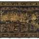 A CHINESE EXPORT BLACK-AND-GILT LACQUER EIGHT-PANEL SCREEN - фото 1