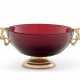 A GERMAN SILVER-GILT MOUNTED RUBY GLASS TWO-HANDLED BOWL - фото 1