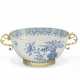 A CONTINENTAL SILVER-GILT MOUNTED CHINESE PORCELAIN BLUE AND WHITE TWO-HANDLED BOWL - фото 1