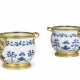 A PAIR OF REGENCE ORMOLU-MOUNTED CHINESE PORCELAIN BLUE AND WHITE CACHE-POTS - photo 1