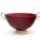 A GERMAN SILVER-GILT MOUNTED RUBY GLASS TWO-HANDLED BOWL - фото 1