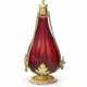 A GERMAN SILVER-GILT MOUNTED RUBY GLASS FLASK AND STOPPER - Foto 1